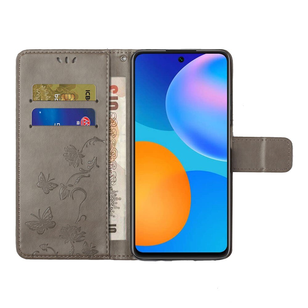 Nahkakotelo Perhonen Samsung Galaxy A53 Harmaa