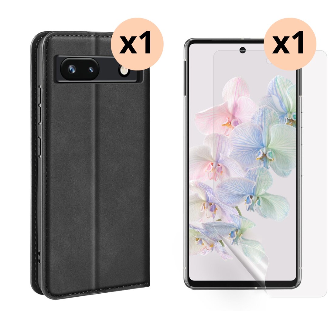 Google Pixel 7a Setti Ohut Kotelo ja Näytönsuoja