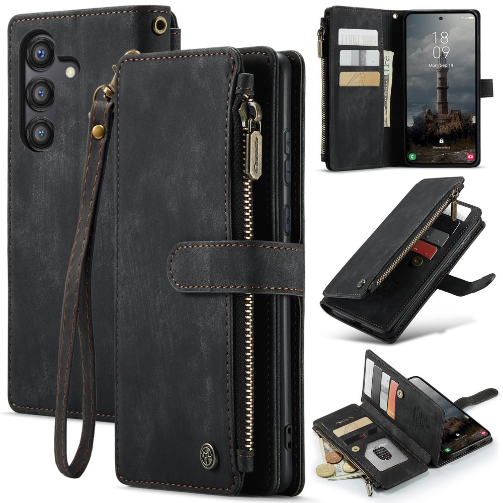 Zipper Wallet Samsung Galaxy A55 Musta