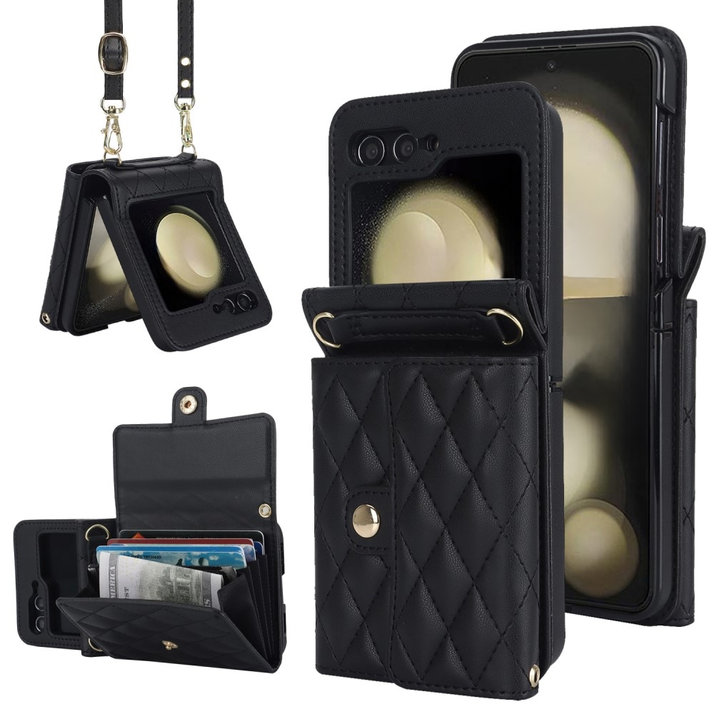 RFID-blocking Lompakkolaukku Samsung Galaxy Z Flip 6 Quilted musta