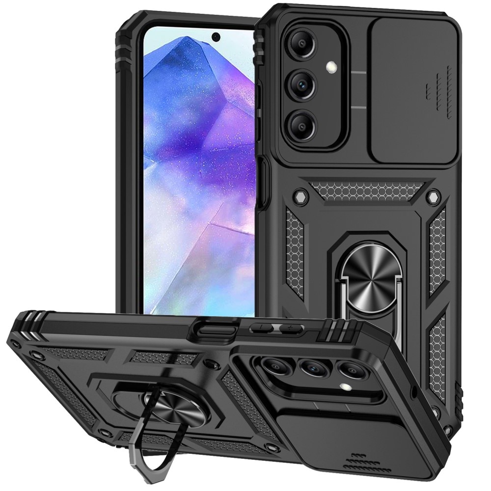 Hybridikuori Ring + Kamerasuojalla Samsung Galaxy A55 Musta