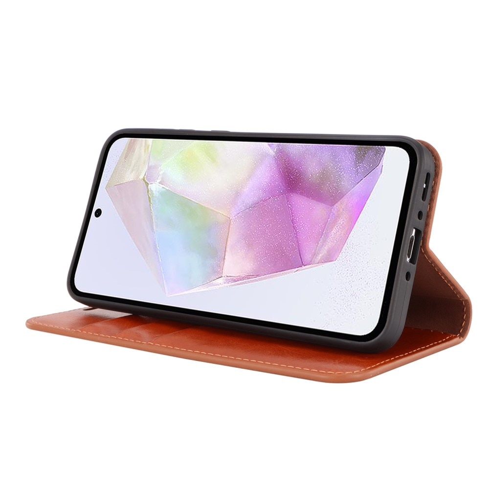 Suojakotelo Aito Nahka Samsung Galaxy A35 Ruskea