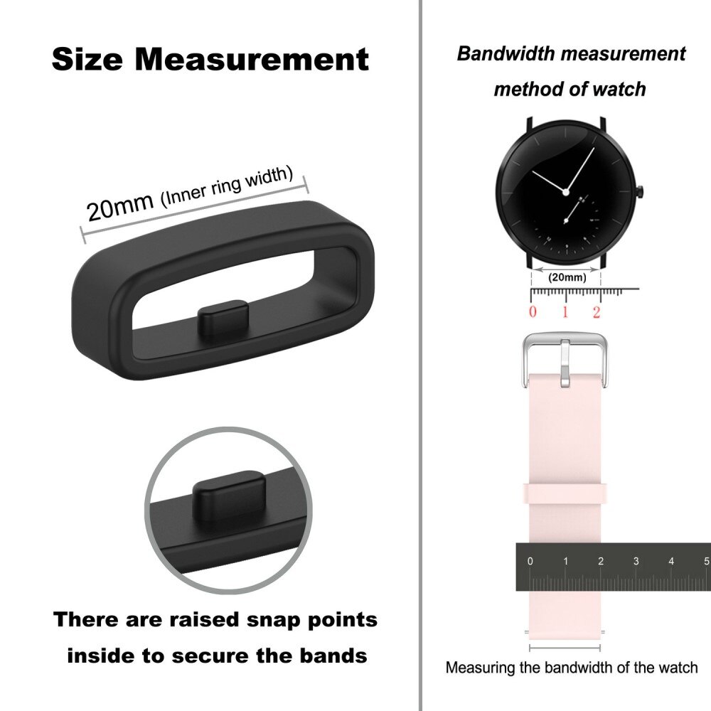 Rannekelenkki silikoni Universal 20mm musta