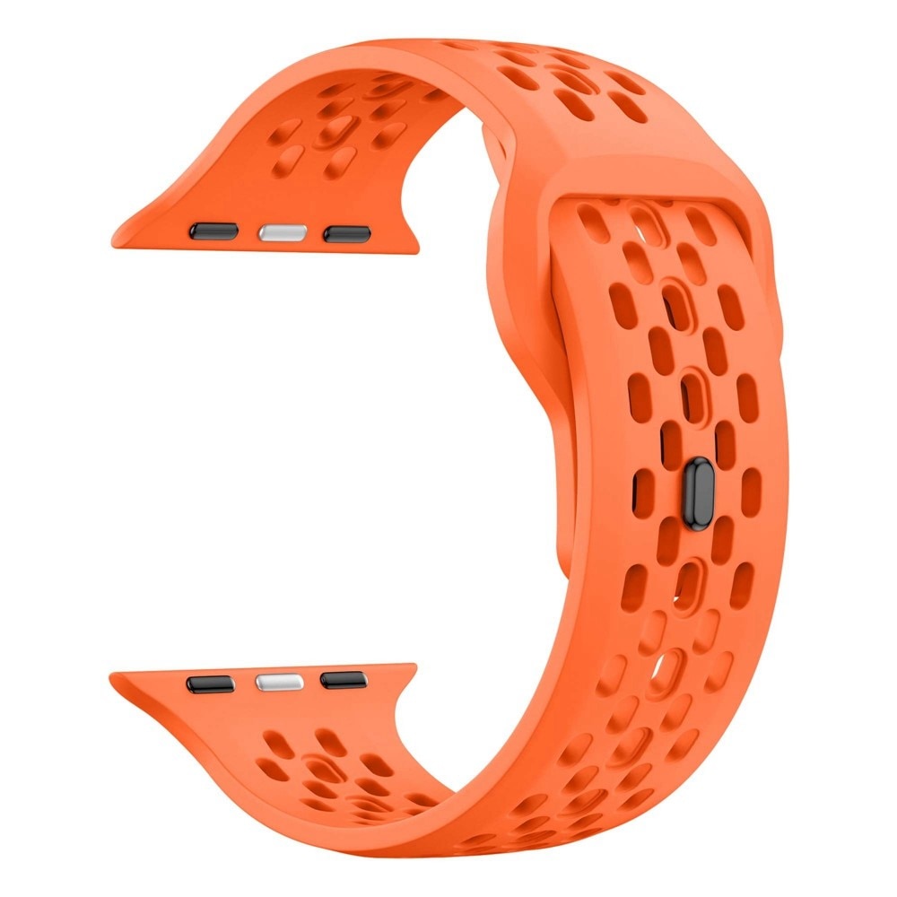 Silikoniranneke Urheilu Apple Watch Series 8 45mm Oranssi