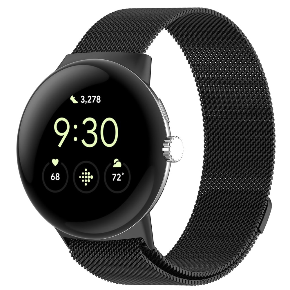 Ranneke Milanese Google Pixel Watch Musta