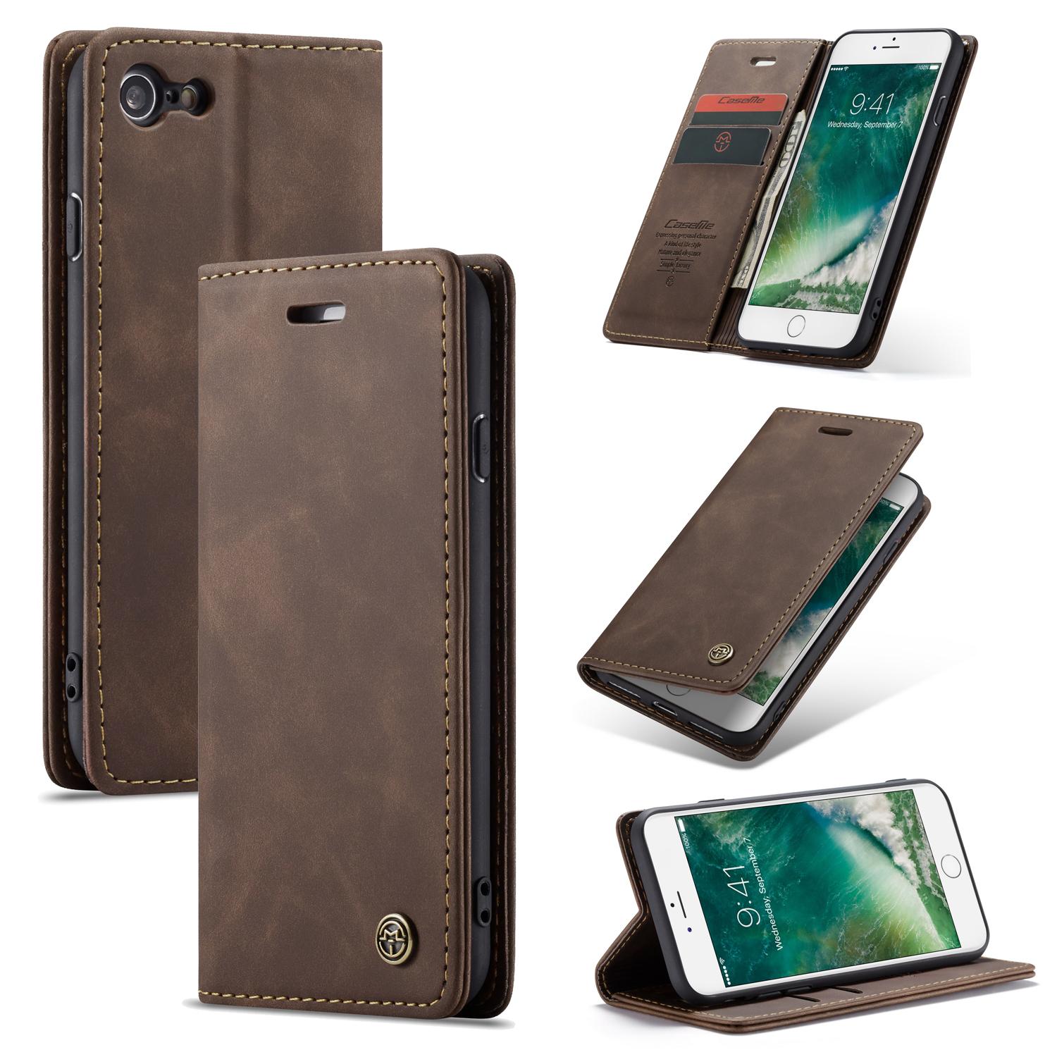Slim Lompakkokotelo iPhone SE 2022 Ruskea