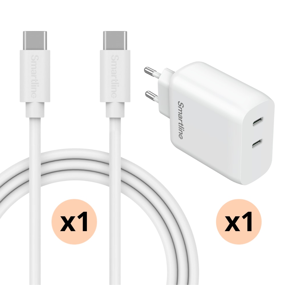 Nothing CMF Phone 1 Premiumlaturi - 2 metrin johto ja Dual seinälaturi USB-C 35W